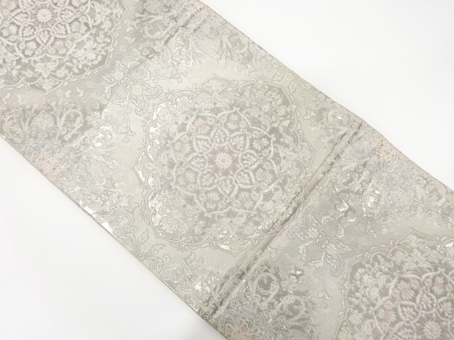 アンティーク　華紋に花更紗模様織出し袋帯（材料）